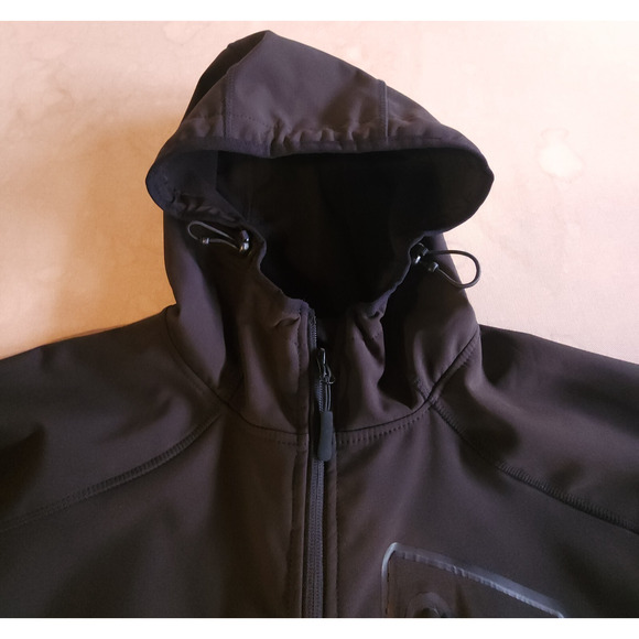 Okuma Mens Softshell Hooded Inspired Fishing Jacket Black Water Repellant L - Picture 5 of 11